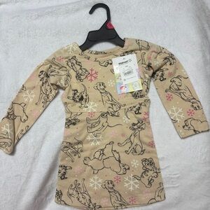 Disney Classics Character Kids Long Sleeve Skater Dress - Tan